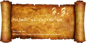 Hajmási Zoltána névjegykártya